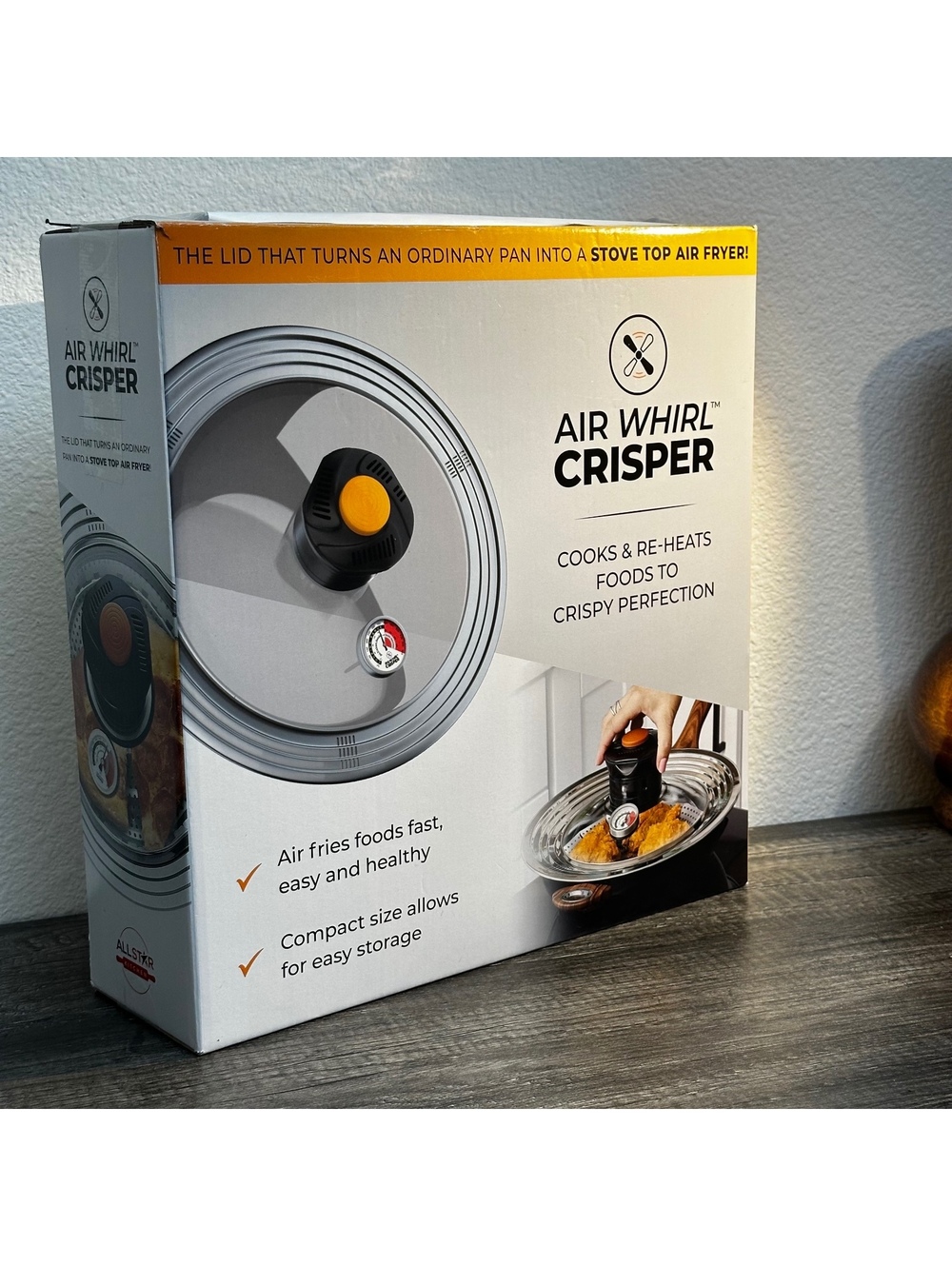 Air Whirl Crisper AWL01103 Stovetop Air Fryer Lid w/ Crisper Tray 10-12”